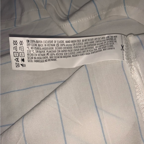 White and blue striped tie front blouse - Picture 2 of 3